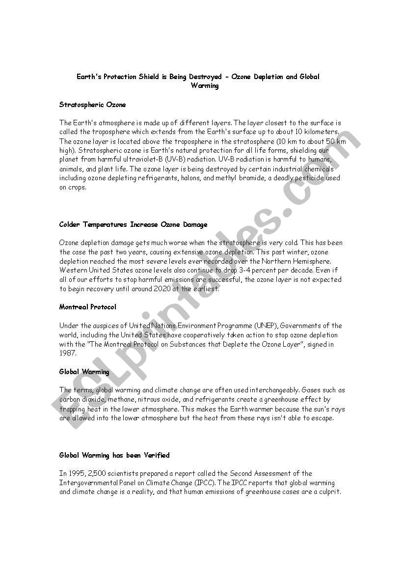 earth worksheet