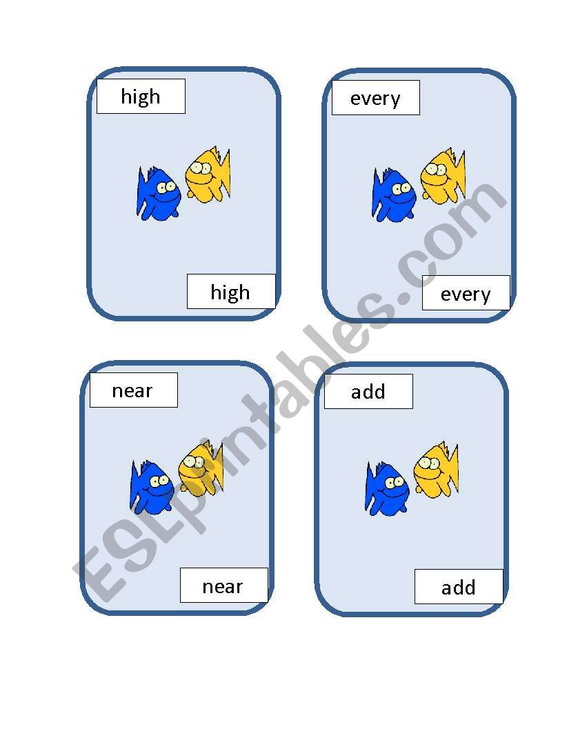 Go Fish Sight Words worksheet