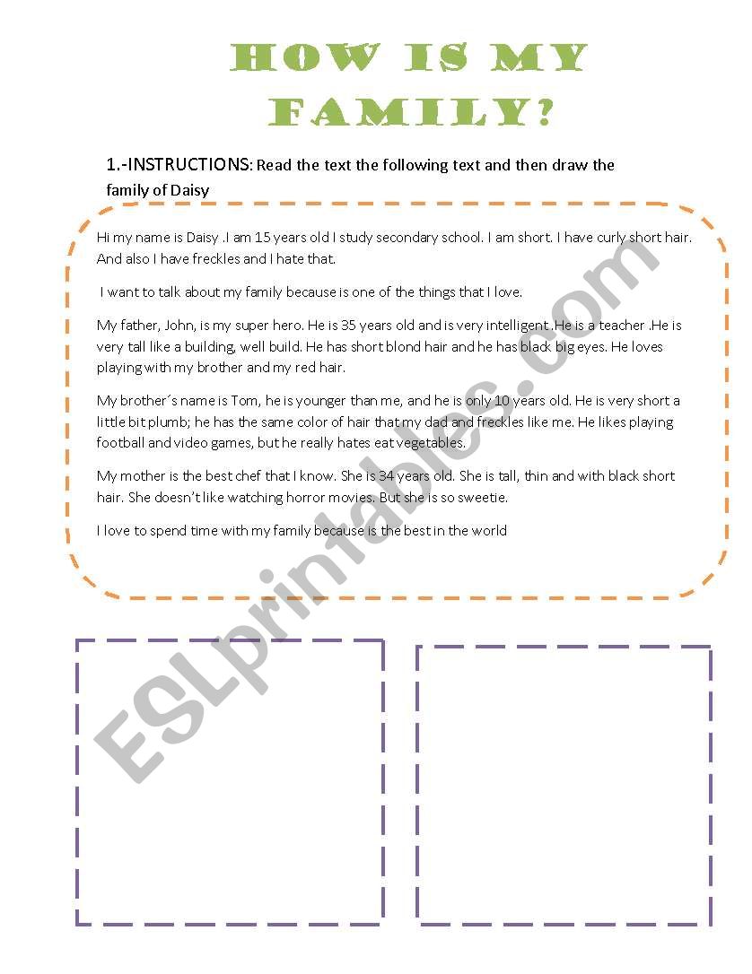 physical description worksheet