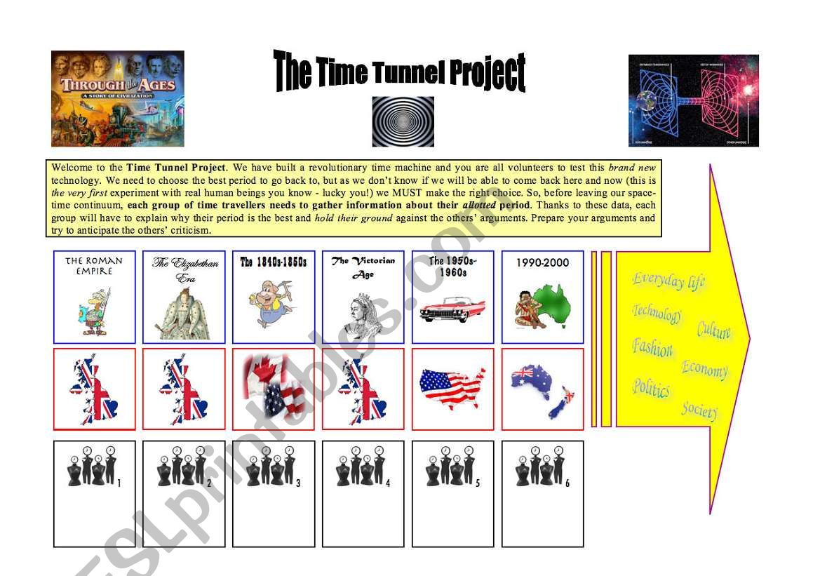 The Time Tunnel Project worksheet