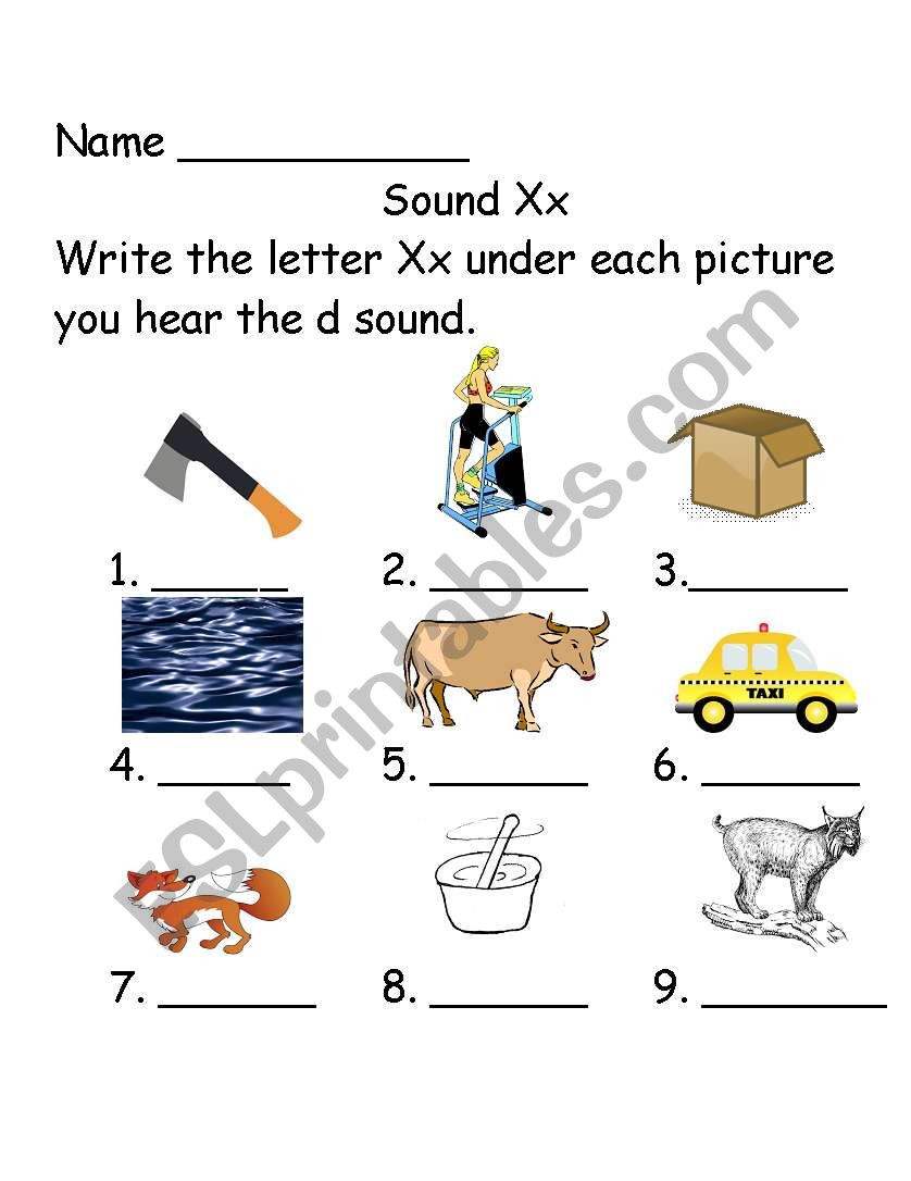 Xx sounds worksheet