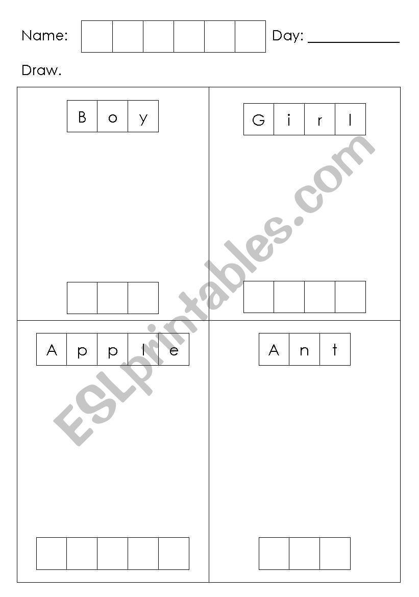 Drawing literacy worksheet