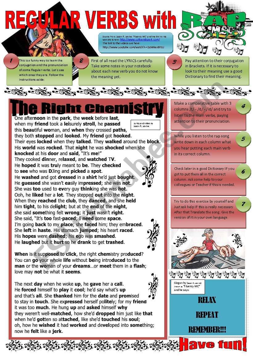 REGULAR VERBS THROUGH AN AMAZING RAP SONG - VIDEO SESSION PART 2 + exercises and instructions