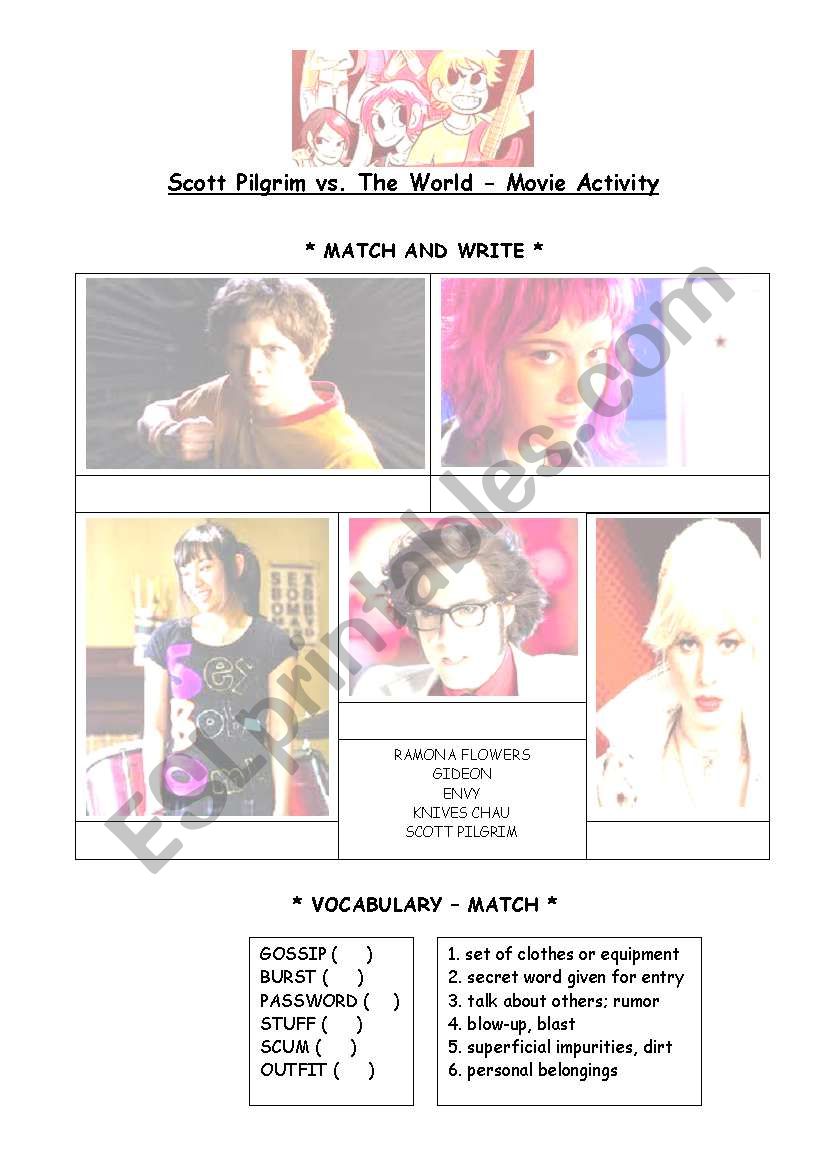 Scott Pilgrim Against the World movie activity