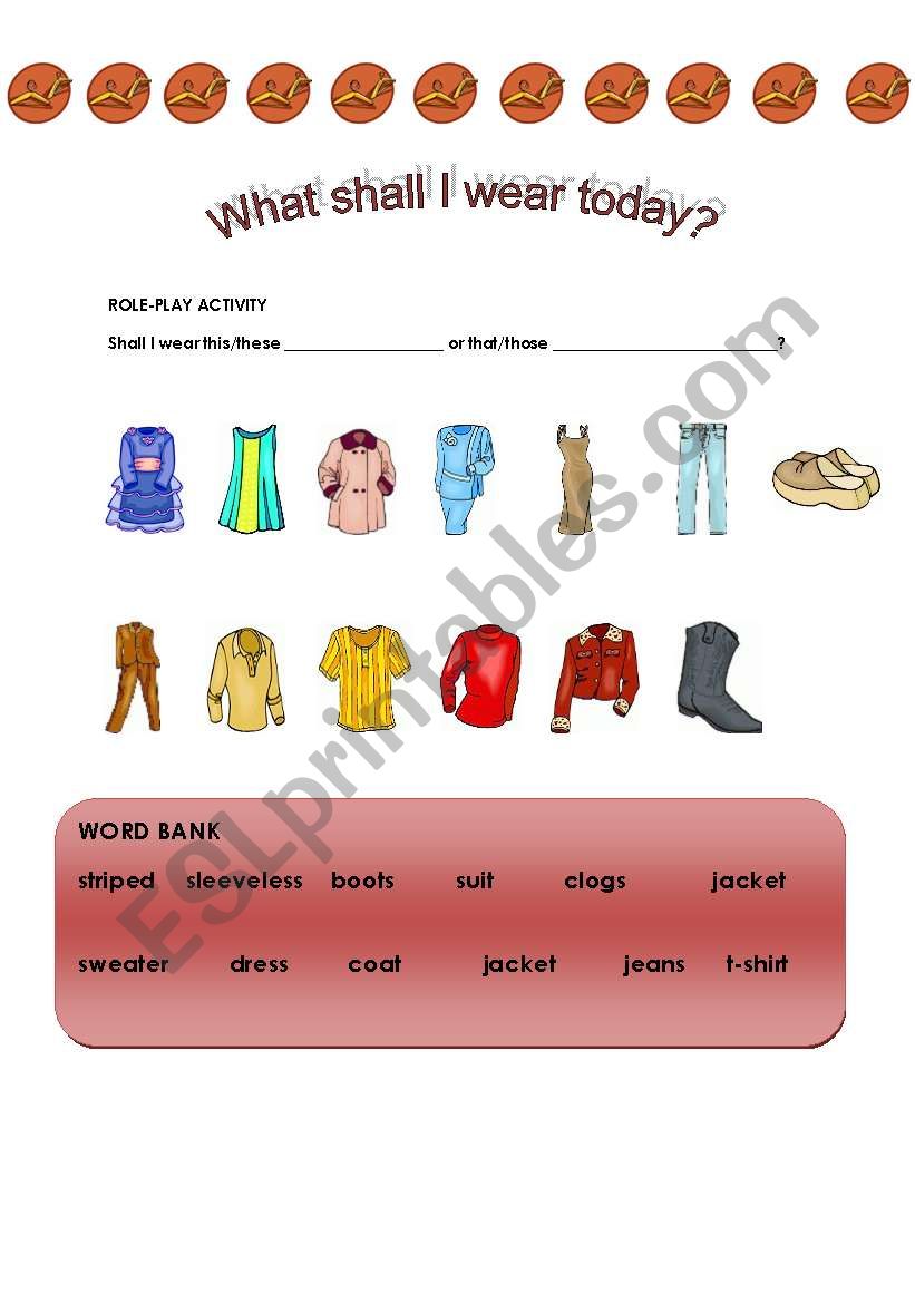 What Shall I Wear Today worksheet