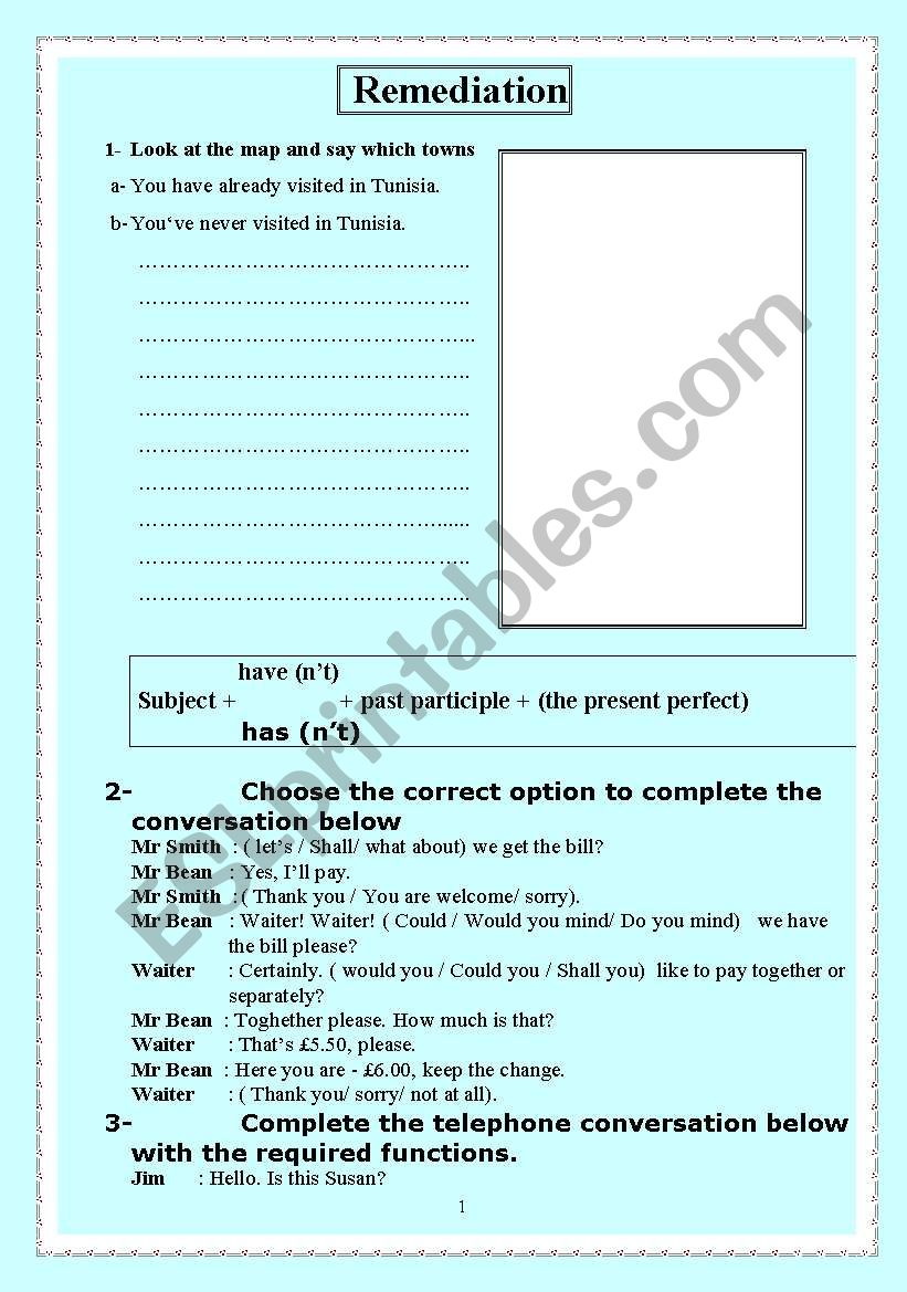 Present perfect and communicative functions