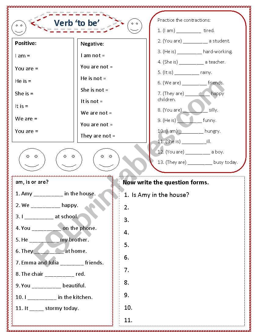 Review Present Simple to be worksheet