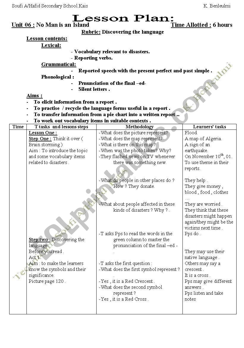 Unit6: No Man Is An Island worksheet