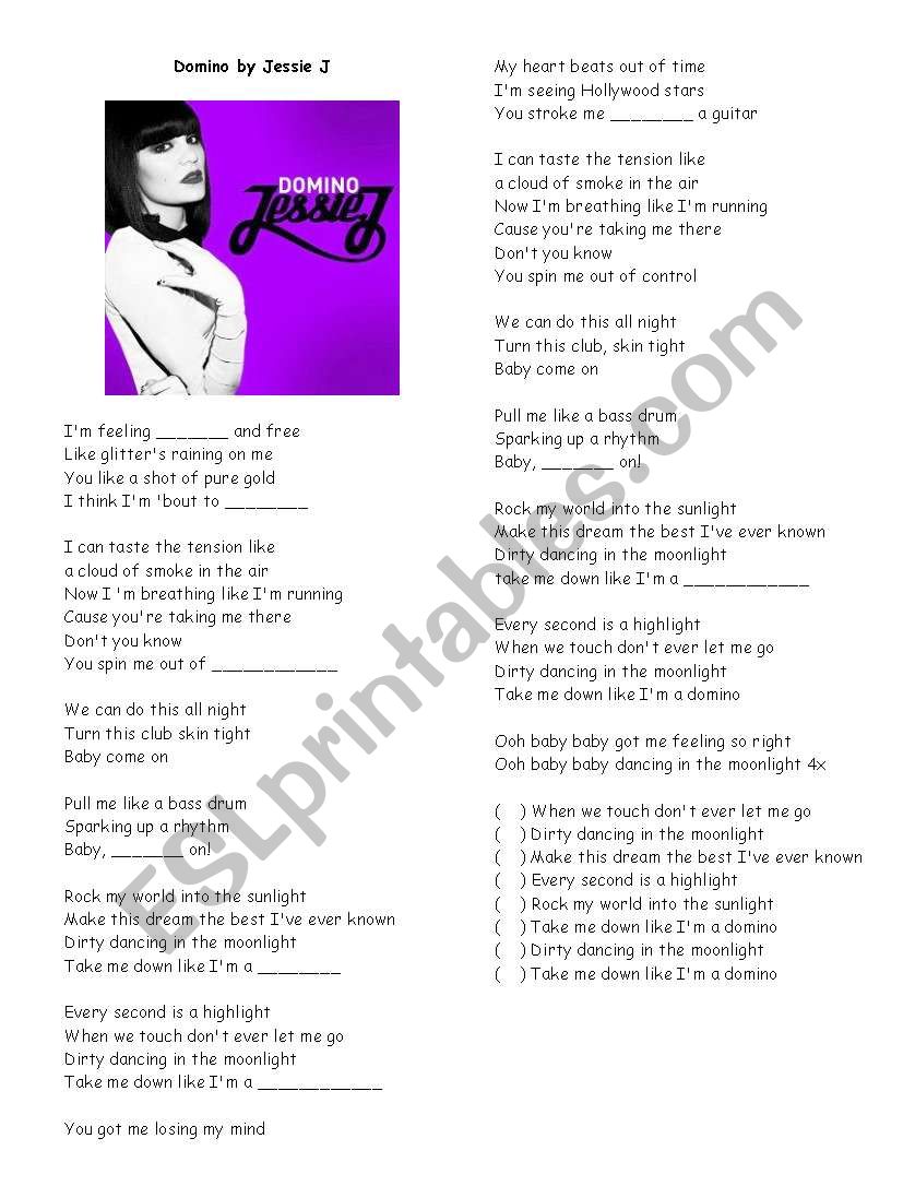 Domino Jessie J worksheet