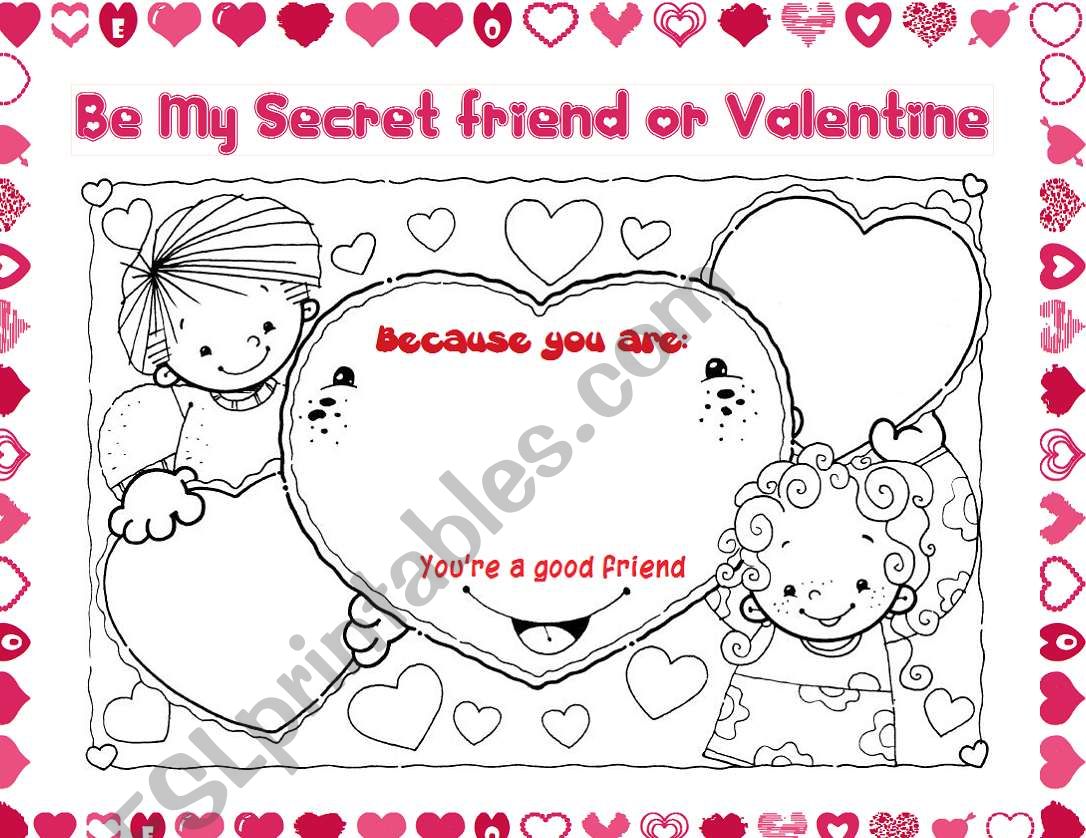 Be my valentine  worksheet
