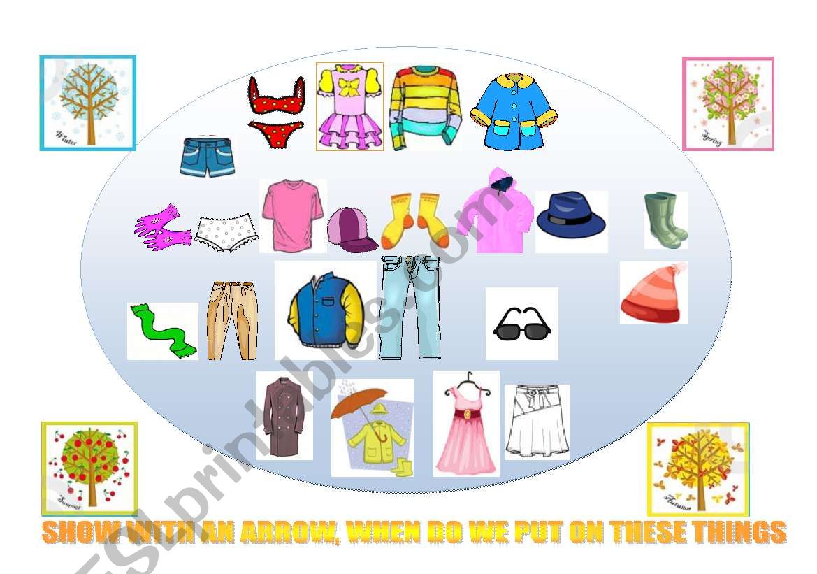 Clothes and seasons worksheet