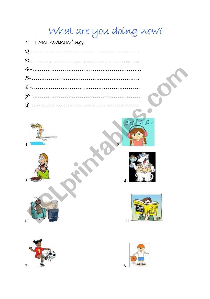 What are you doing now? worksheet