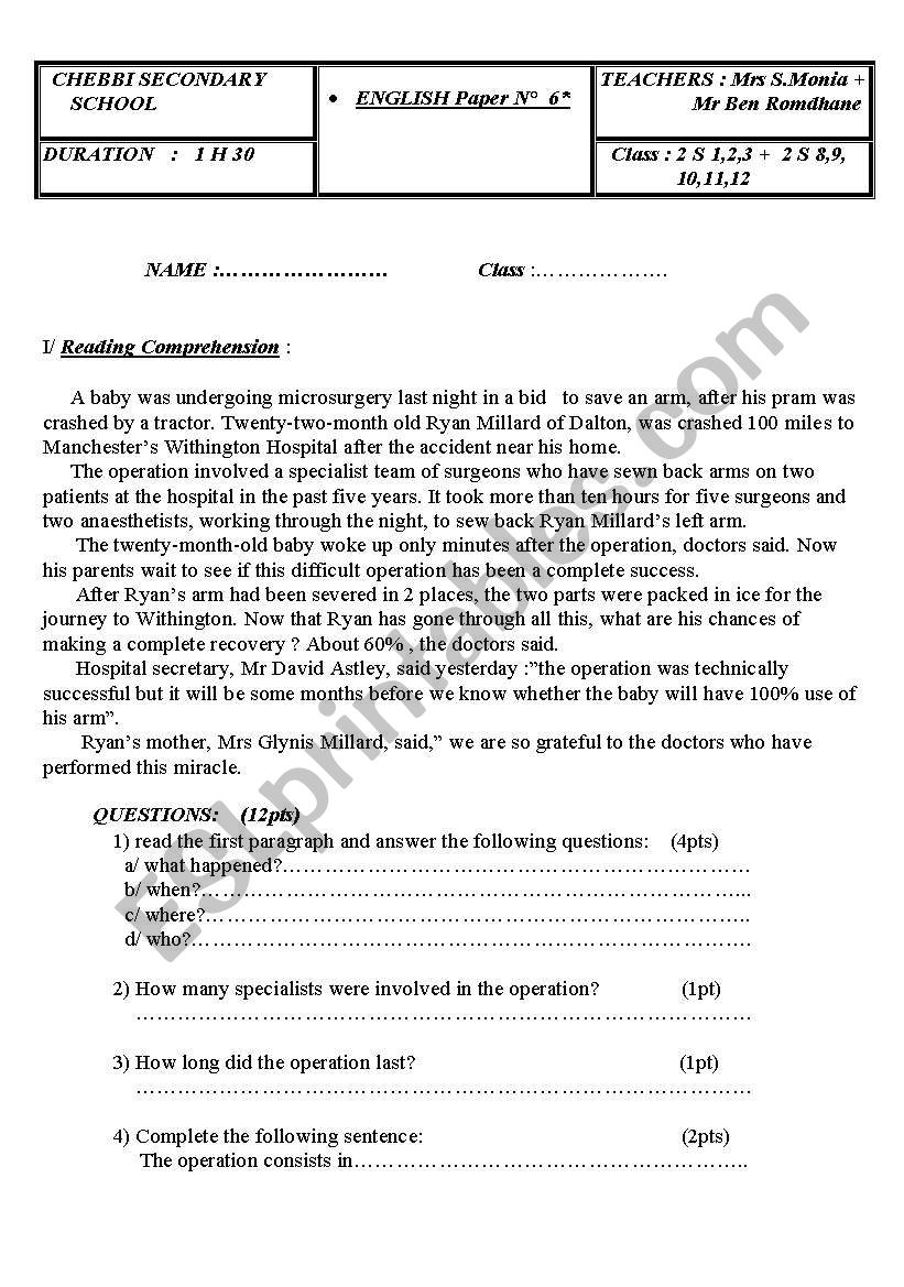 ENGLISH worksheet