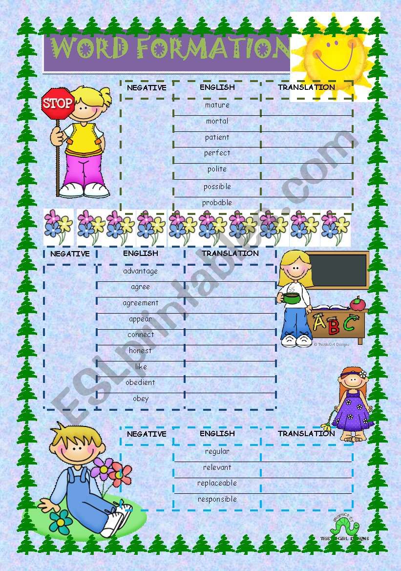 Word Formation worksheet