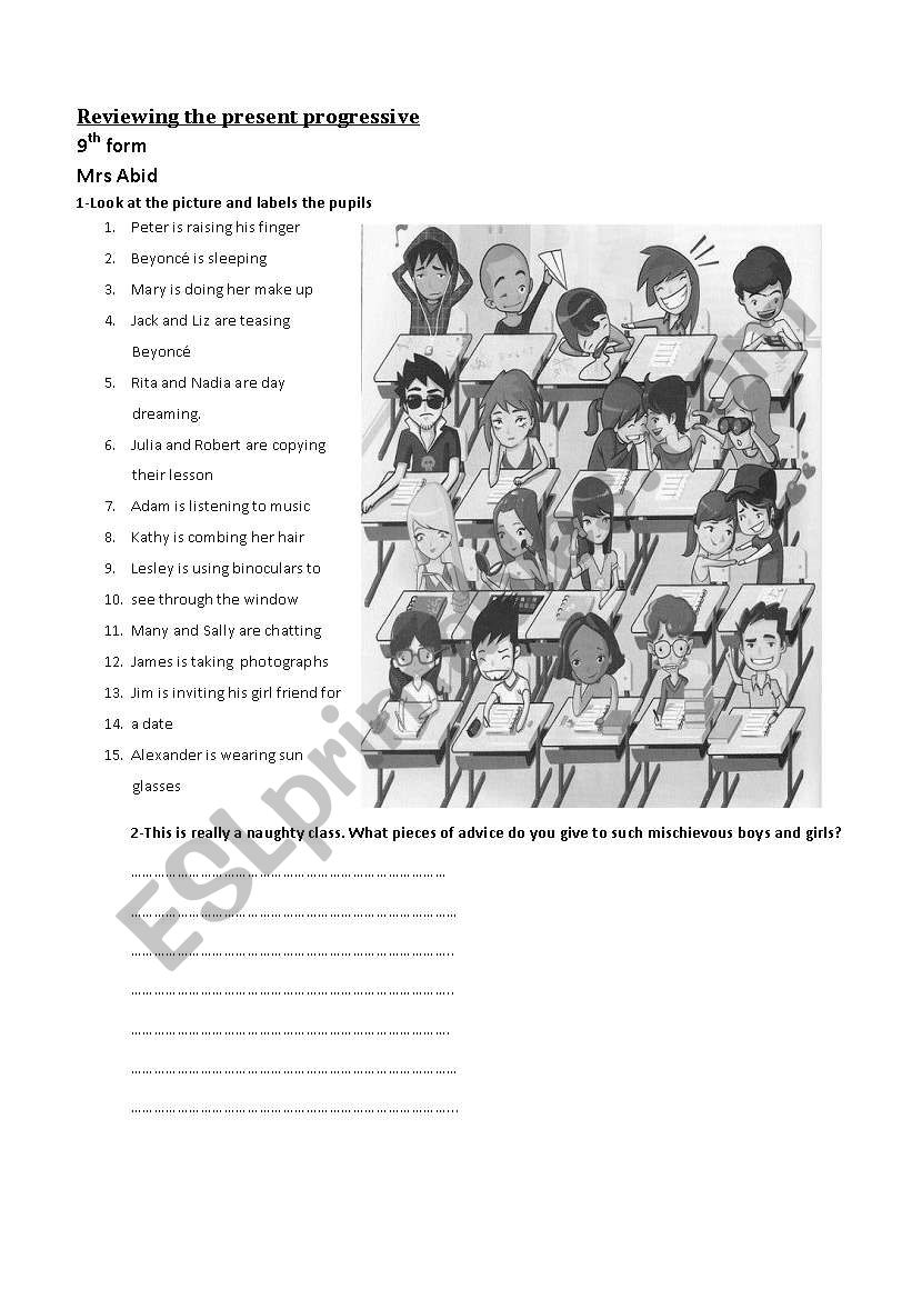 review exercises  worksheet