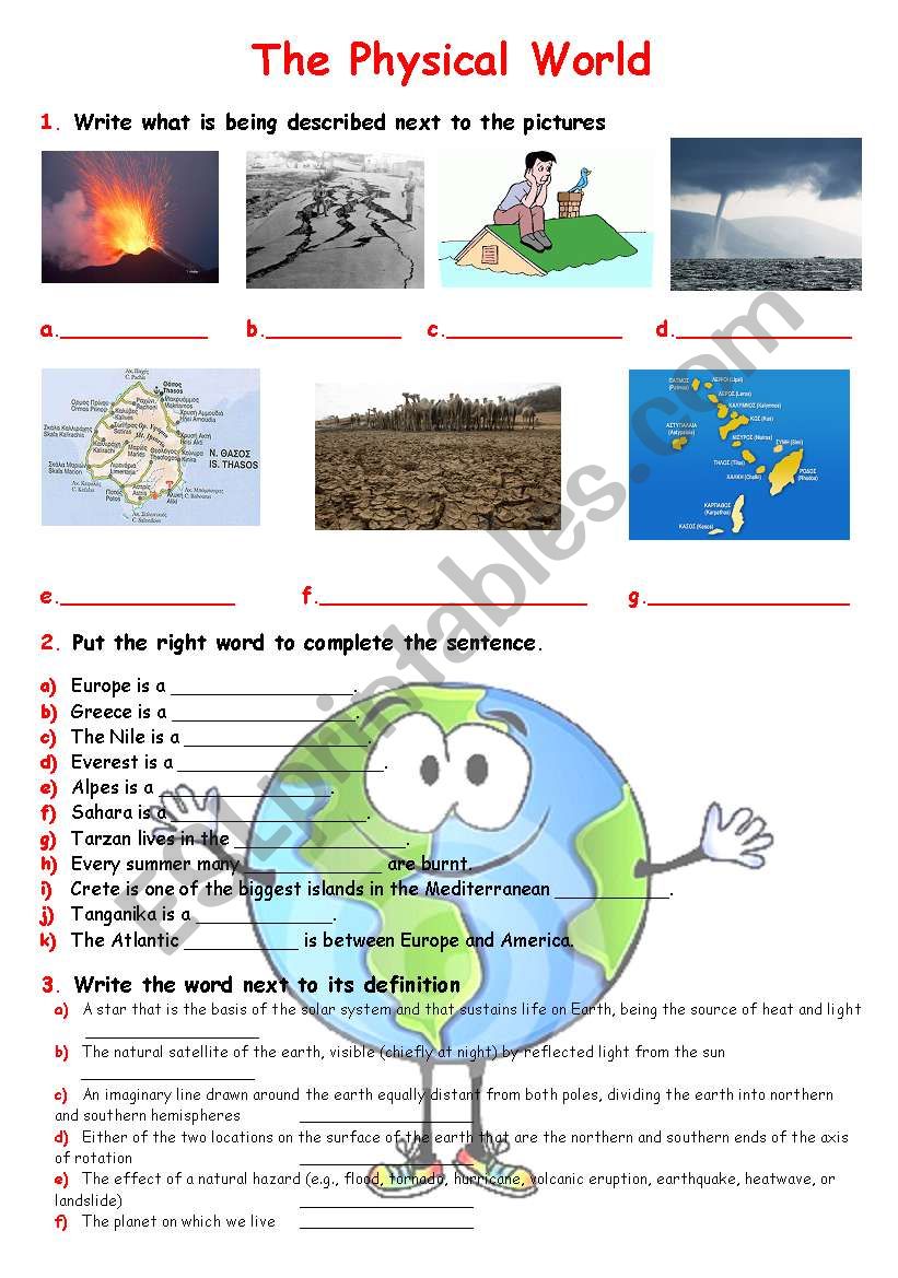 The Physical World + Key worksheet