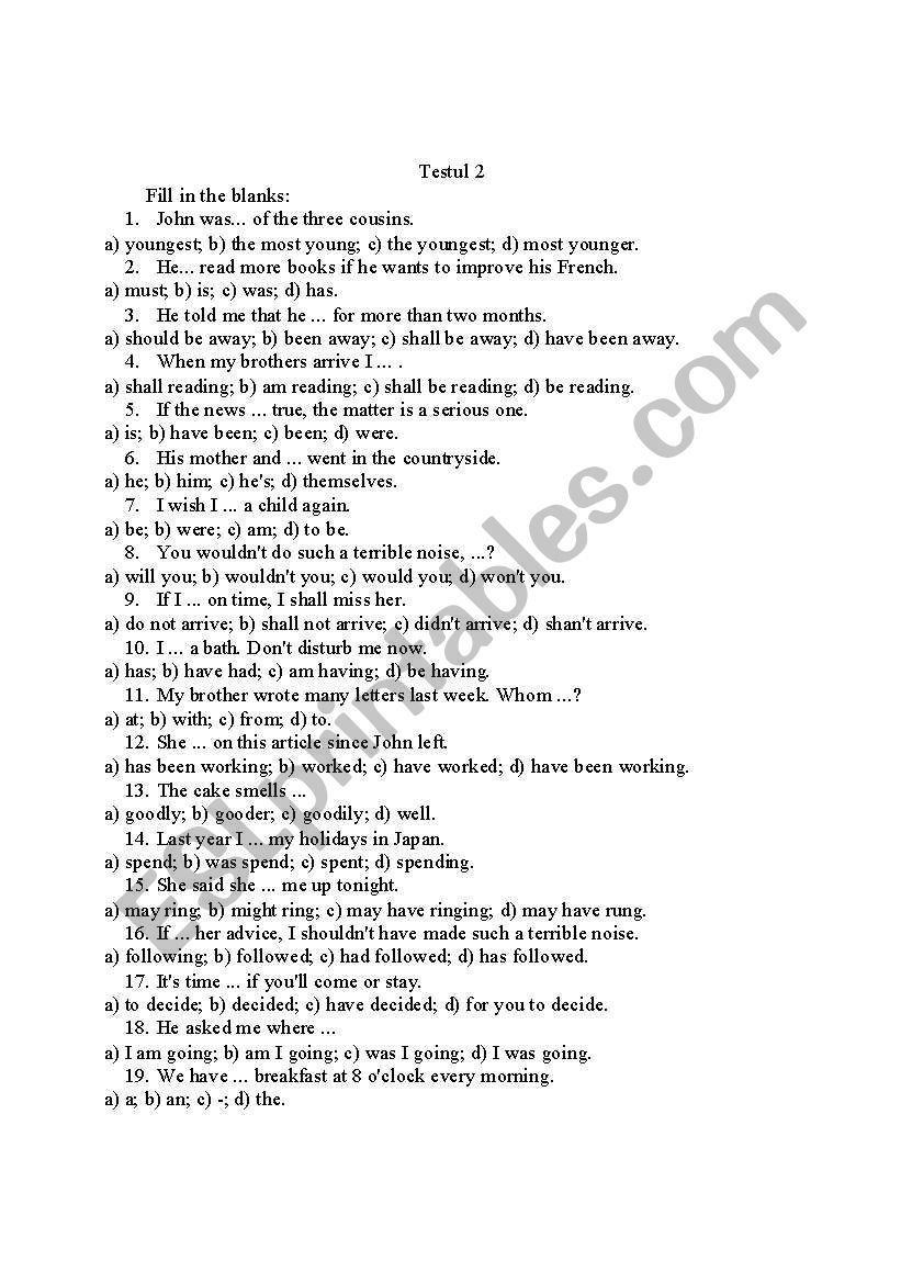 test 2 worksheet