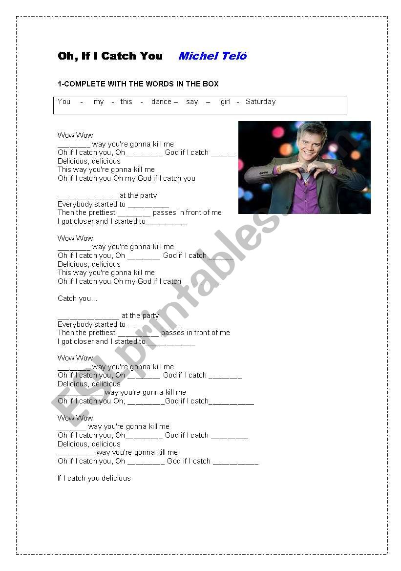 If I catch you.Michel tel worksheet