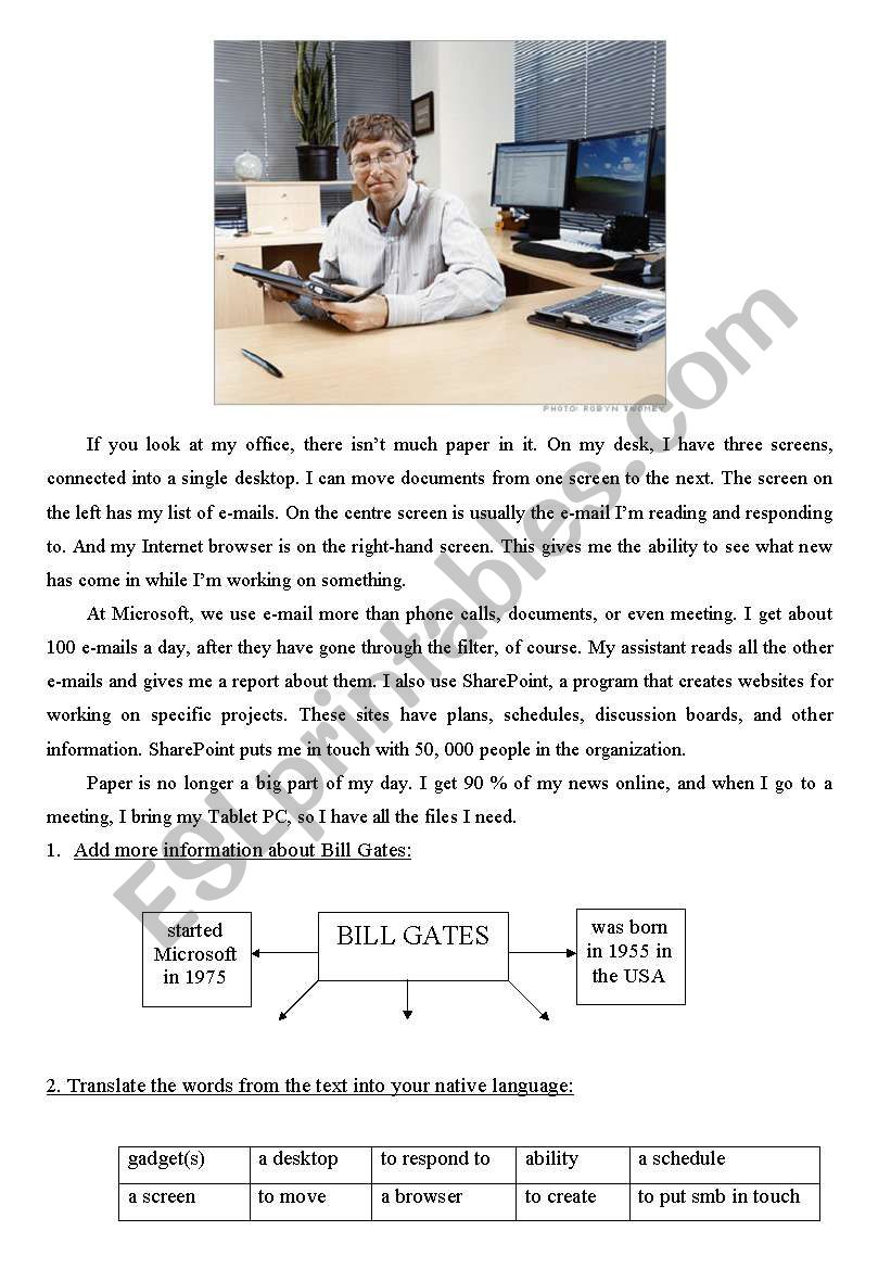 Bill Gates worksheet