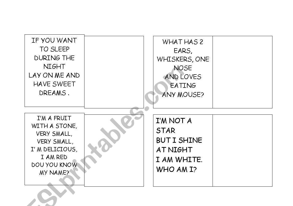 RIDDLES worksheet