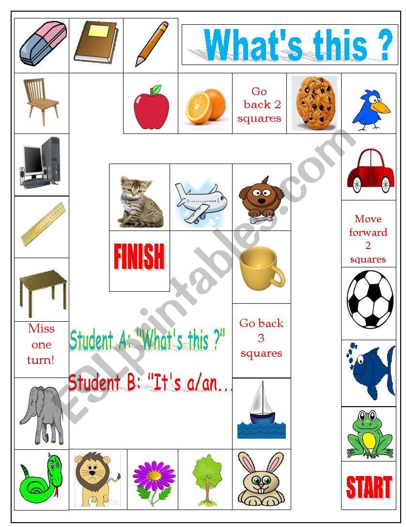 Noun boardgame worksheet