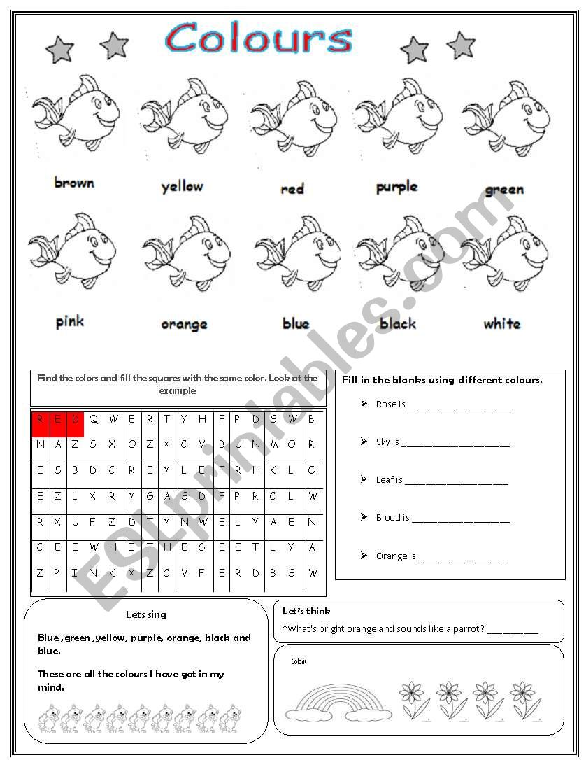 colour part 2 worksheet