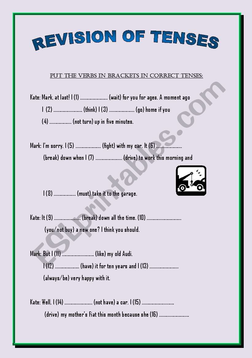 REVISION OF TENSES worksheet