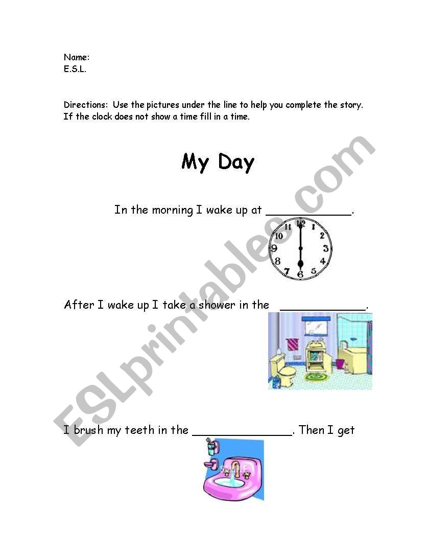 My Day! worksheet