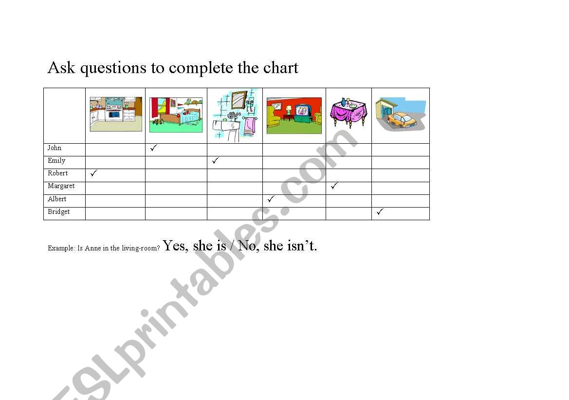 Rooms of the house worksheet