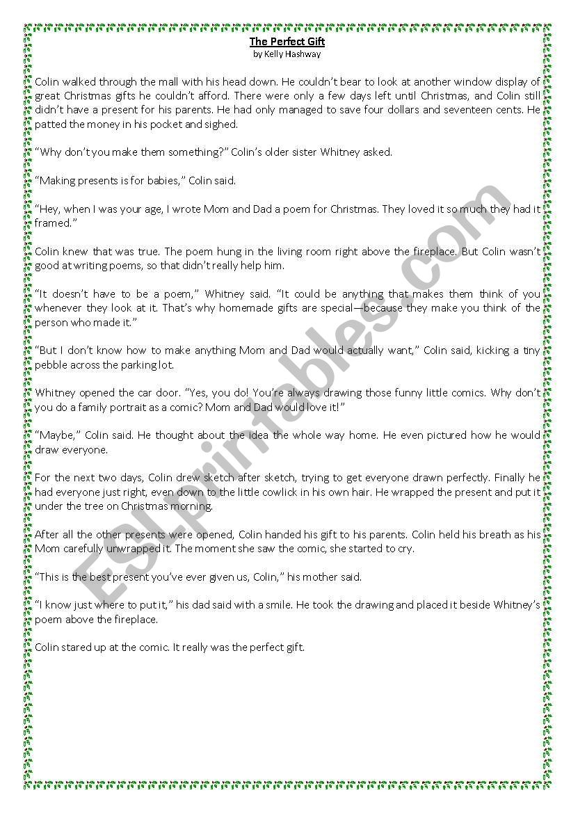 Christmas Reading worksheet