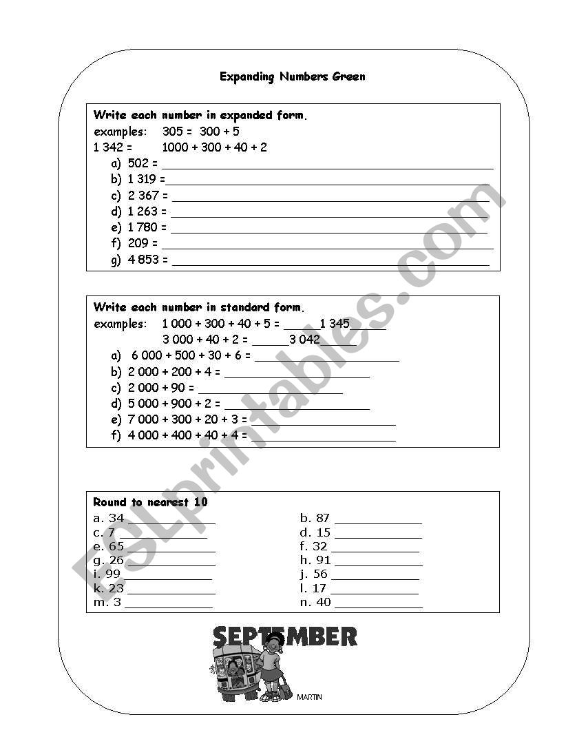 Place value worksheet