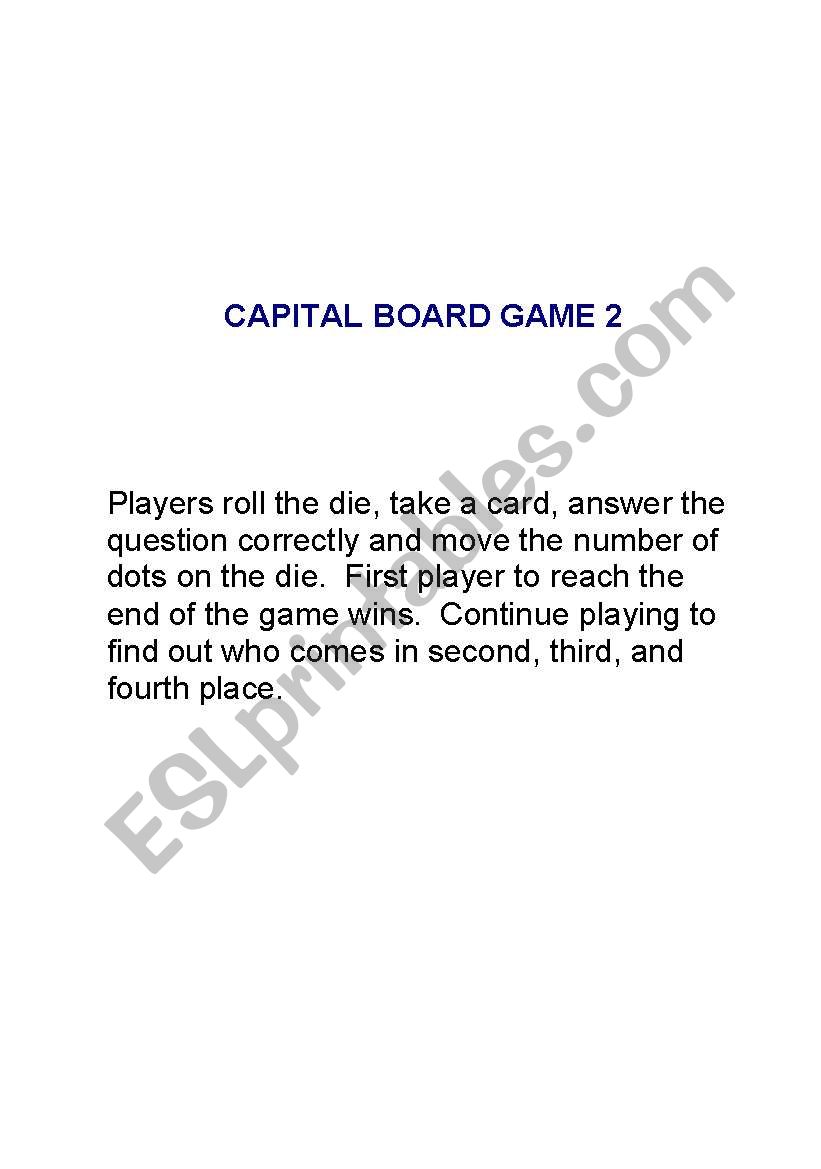 capital board game 2 worksheet