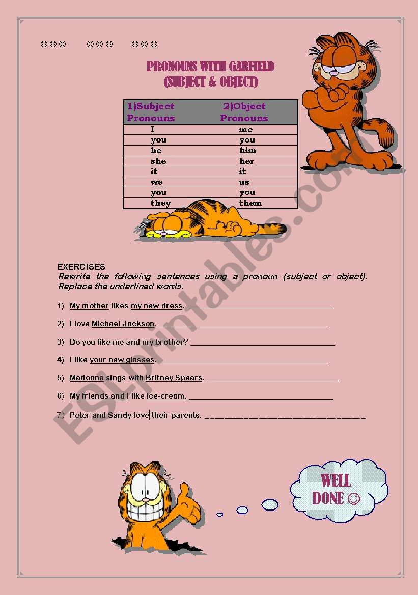 Subject and Object Pronouns  worksheet