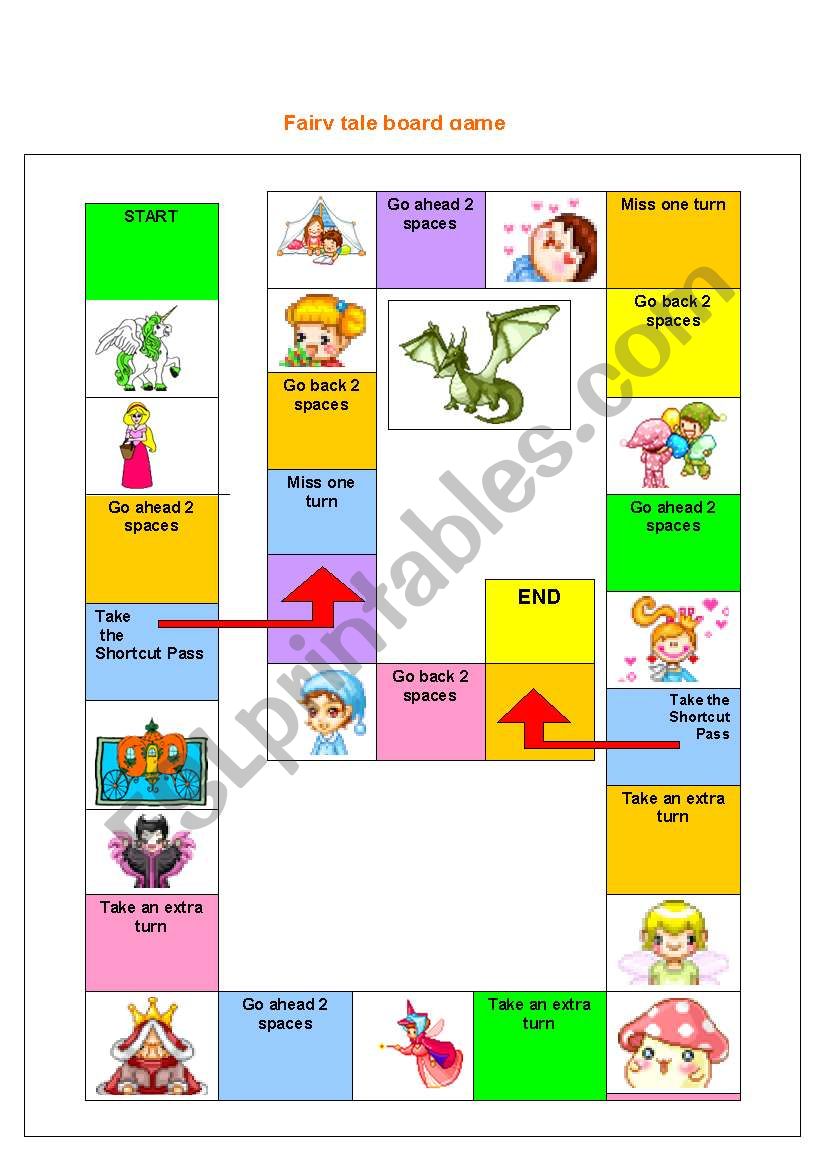 fairy tale board game worksheet