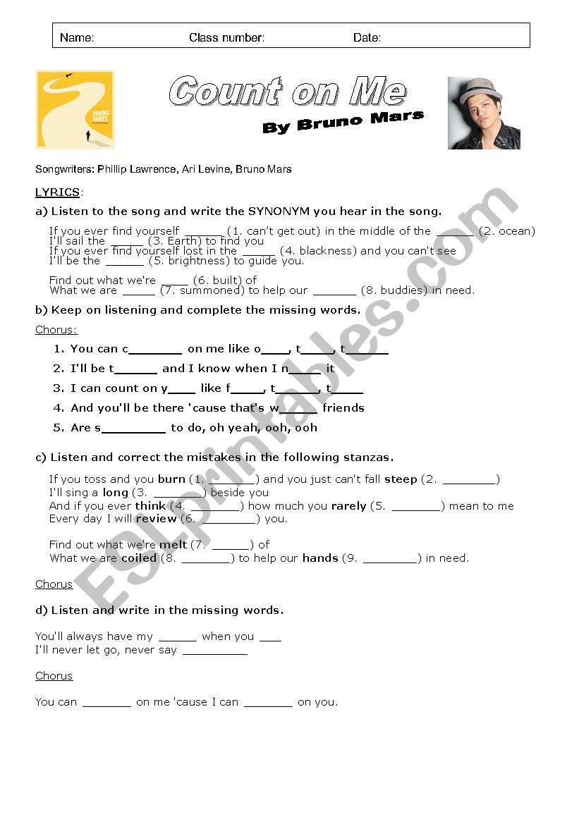 bruno-mars-count-on-me-song-listening-activity-esl-worksheet-by