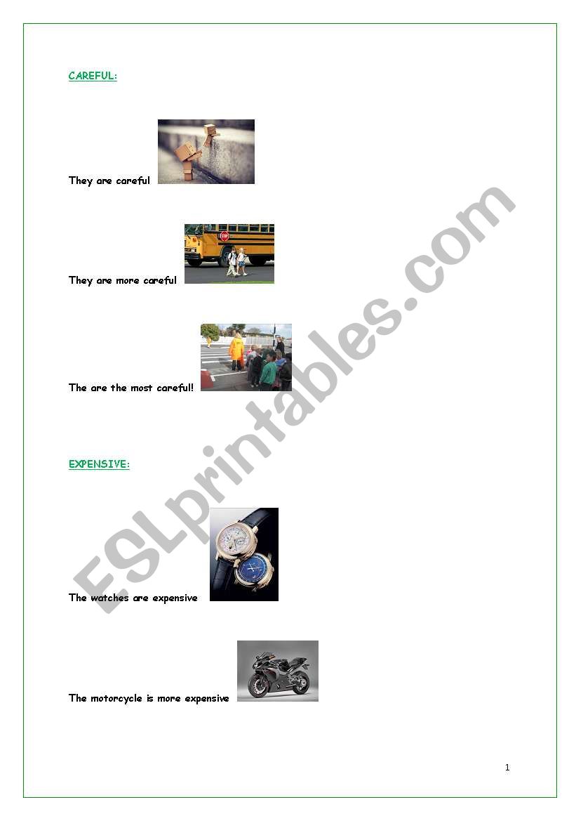 English Worksheets ADJECTIVES COMPARISON PART 4