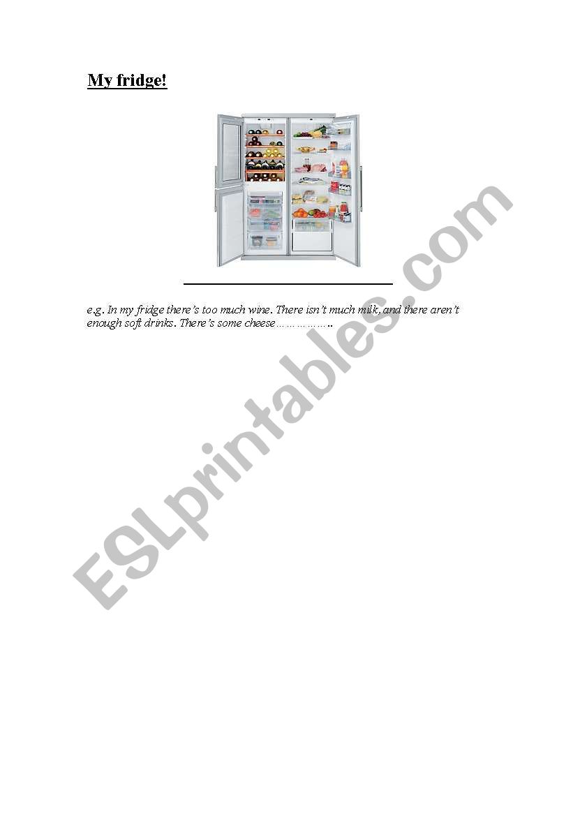My Fridge worksheet