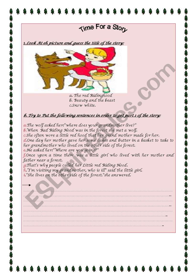  The Red Riding Hood 1/3 worksheet