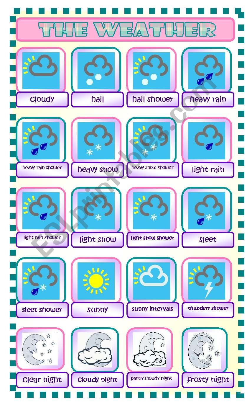 Weather Pictionary worksheet