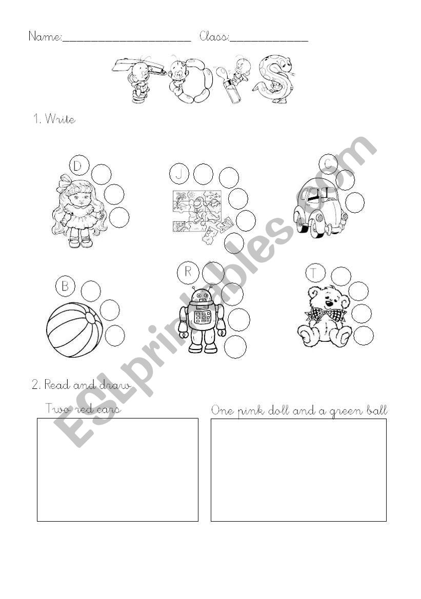 Toys worksheet