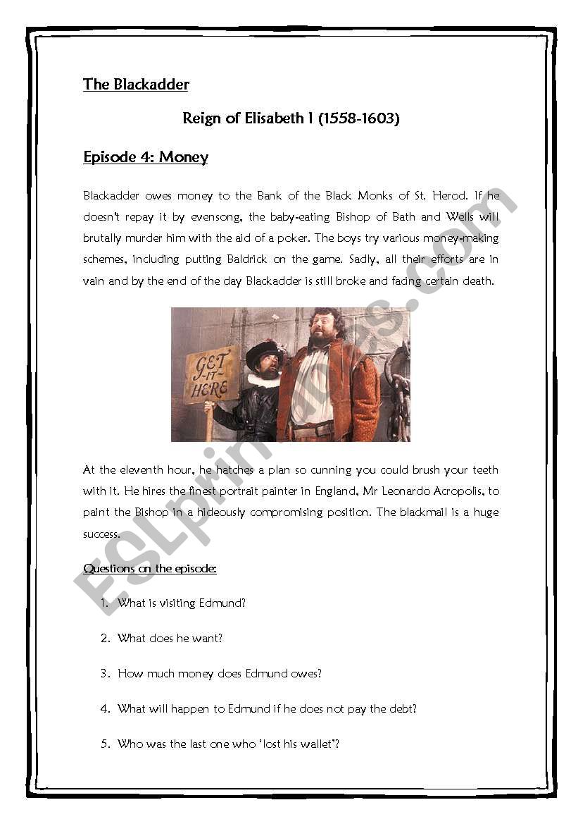 The Black Adder. Elisabeth I. Episode 4: Money