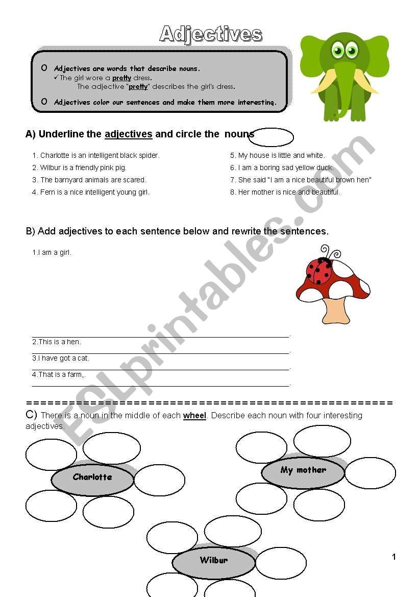 ADJECTIVES worksheet