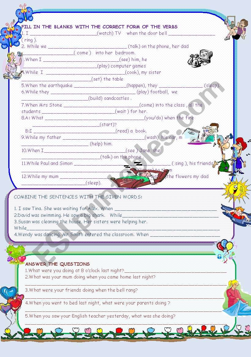 PAST  CONTINUOUS worksheet