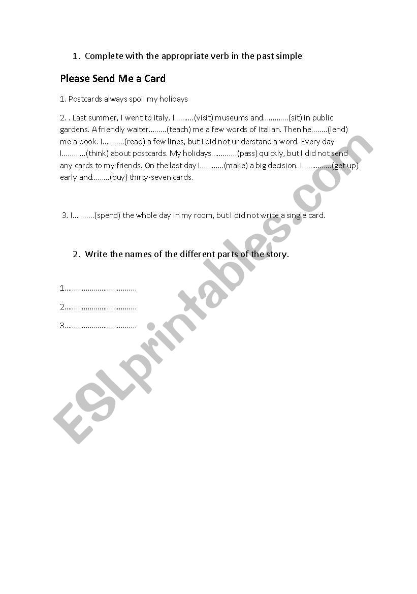 Past Simple worksheet