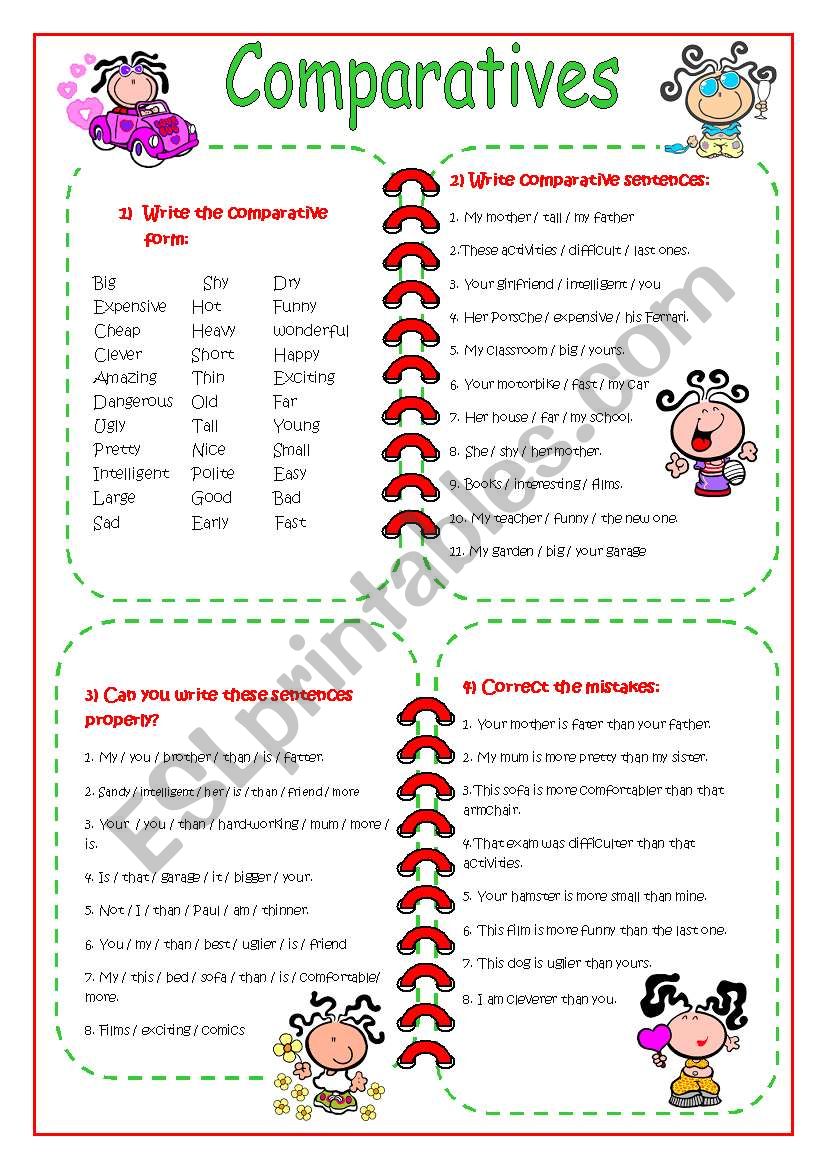 Comparatives worksheet