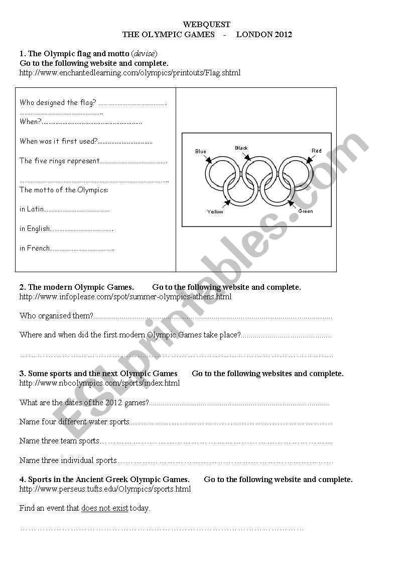 Webquest: The Olympic Games London 2012