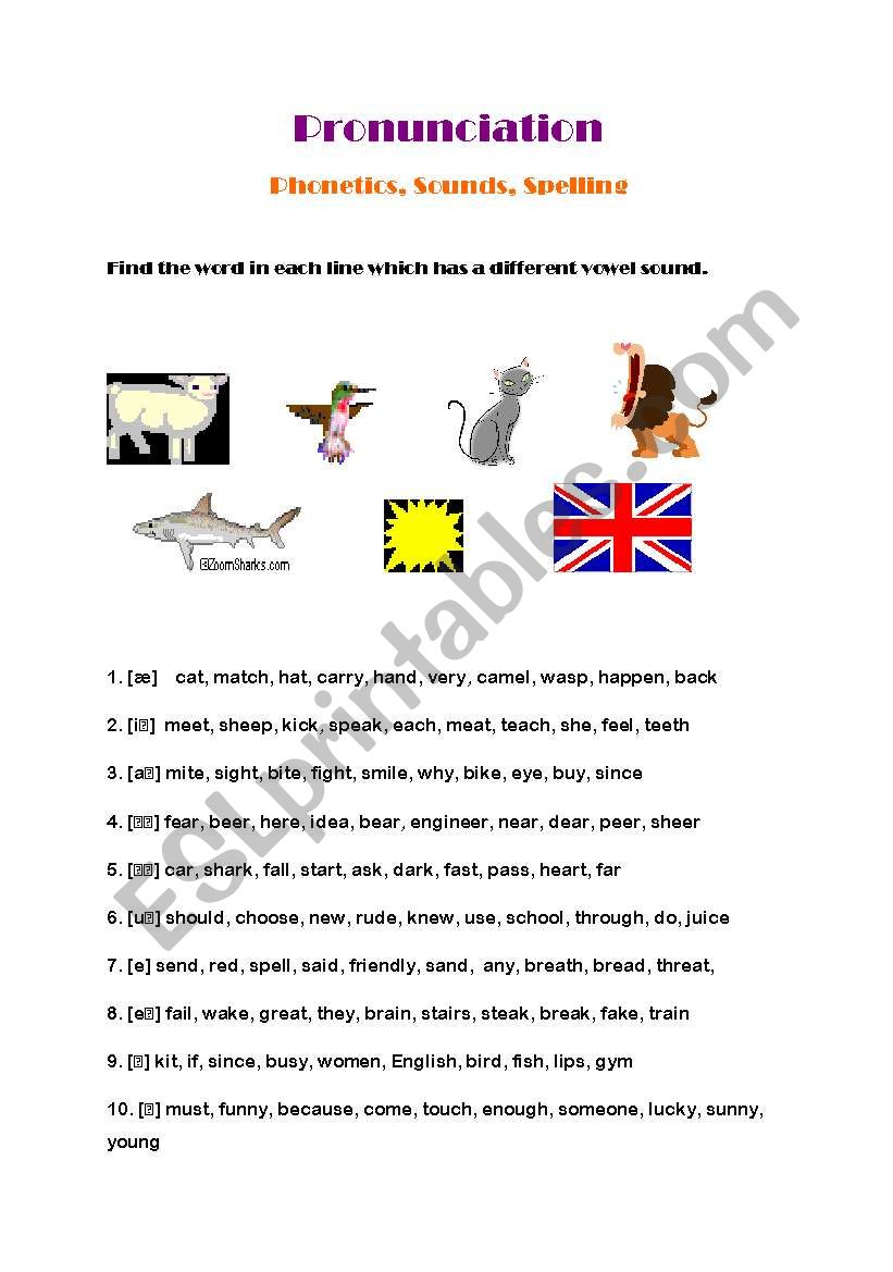 Pronunciation worksheet