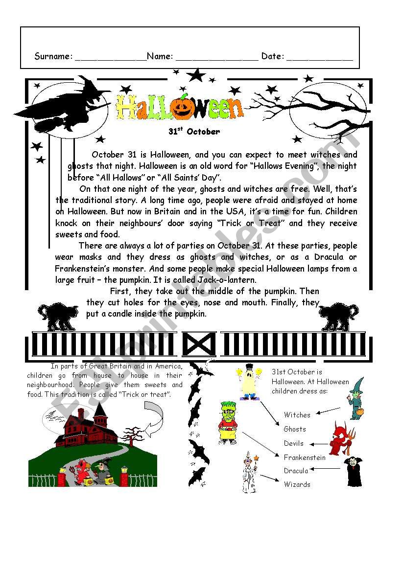 Halloween worksheet