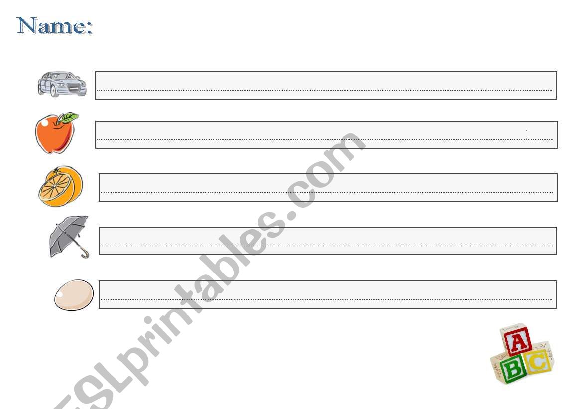 Handwriting and dictation  worksheet