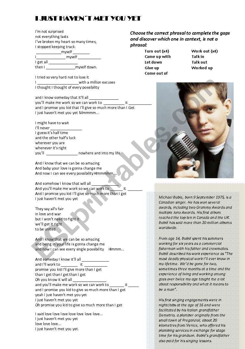 SONG BY MICHAEL BUBLÃ‰ (HavenÂ´t met you yet)
